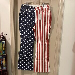 NWT Judy Blue High Waisted Flare Stars and Stripes Jeans, 20W
